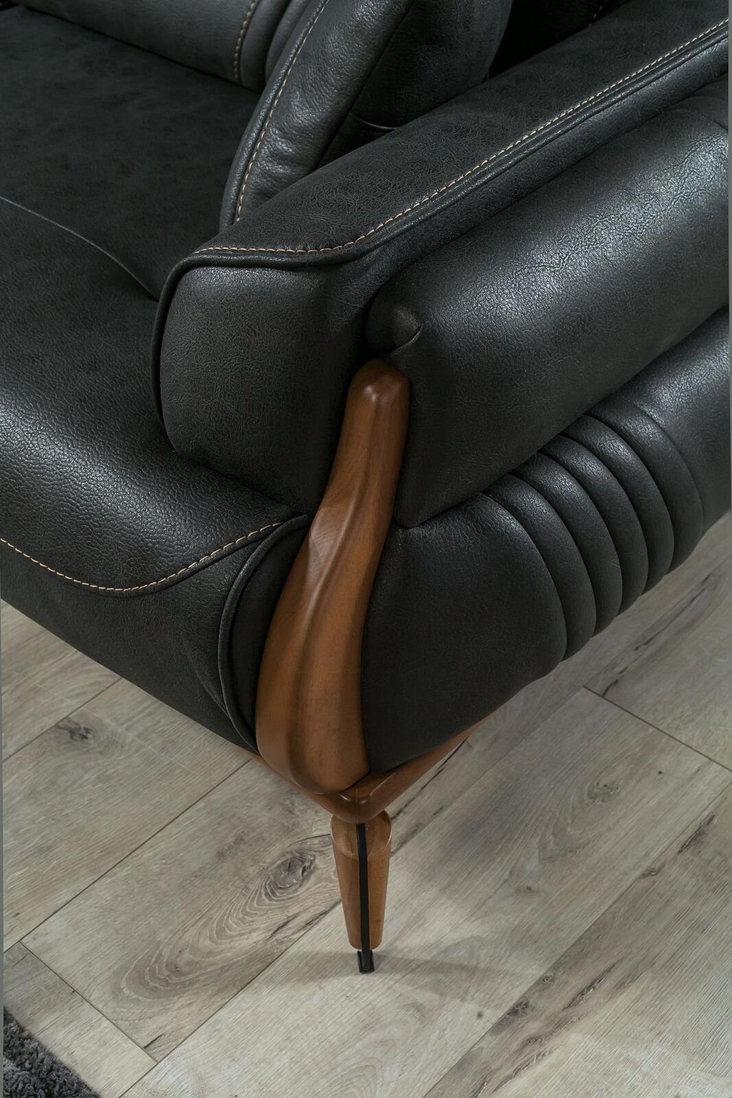JVmoebel Wohnzimmer-Set Dreisitzer Sofas Wohnzimmer Designer Polstermöbel Sessel Modern, (3-St., Sofa 3 Sitzer, Sessel), Made in Europa