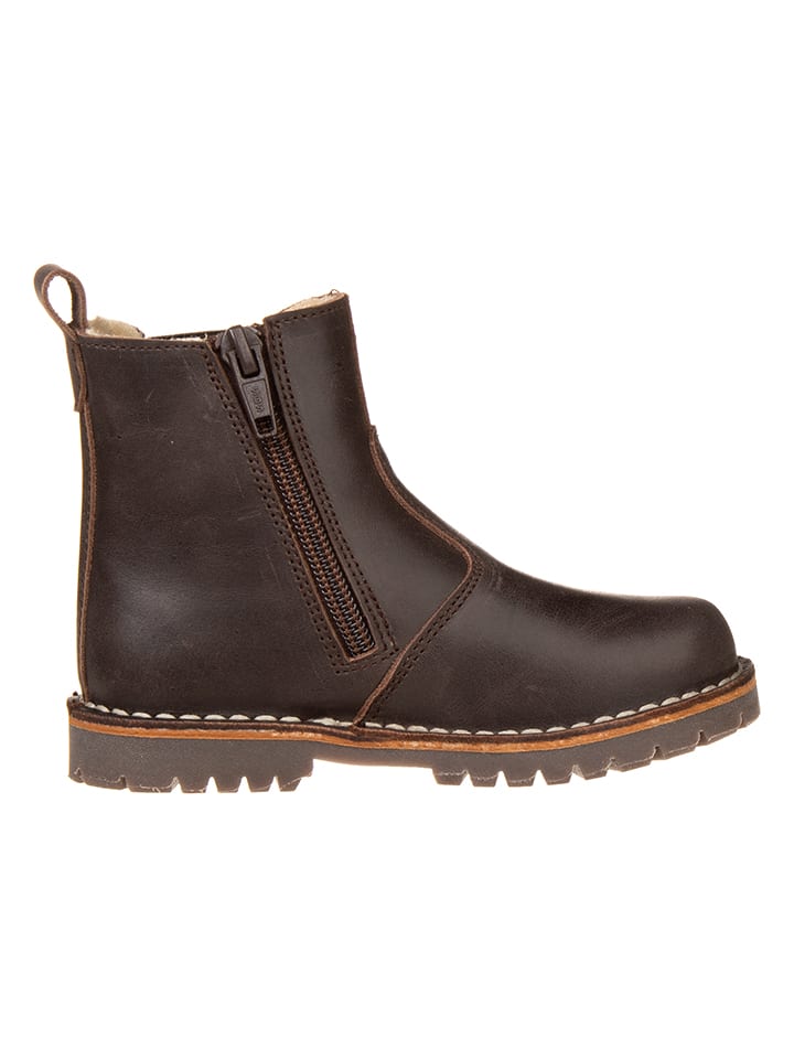 POM POM Leder-Chelsea-Boots in Dunkelbraun günstig kaufen