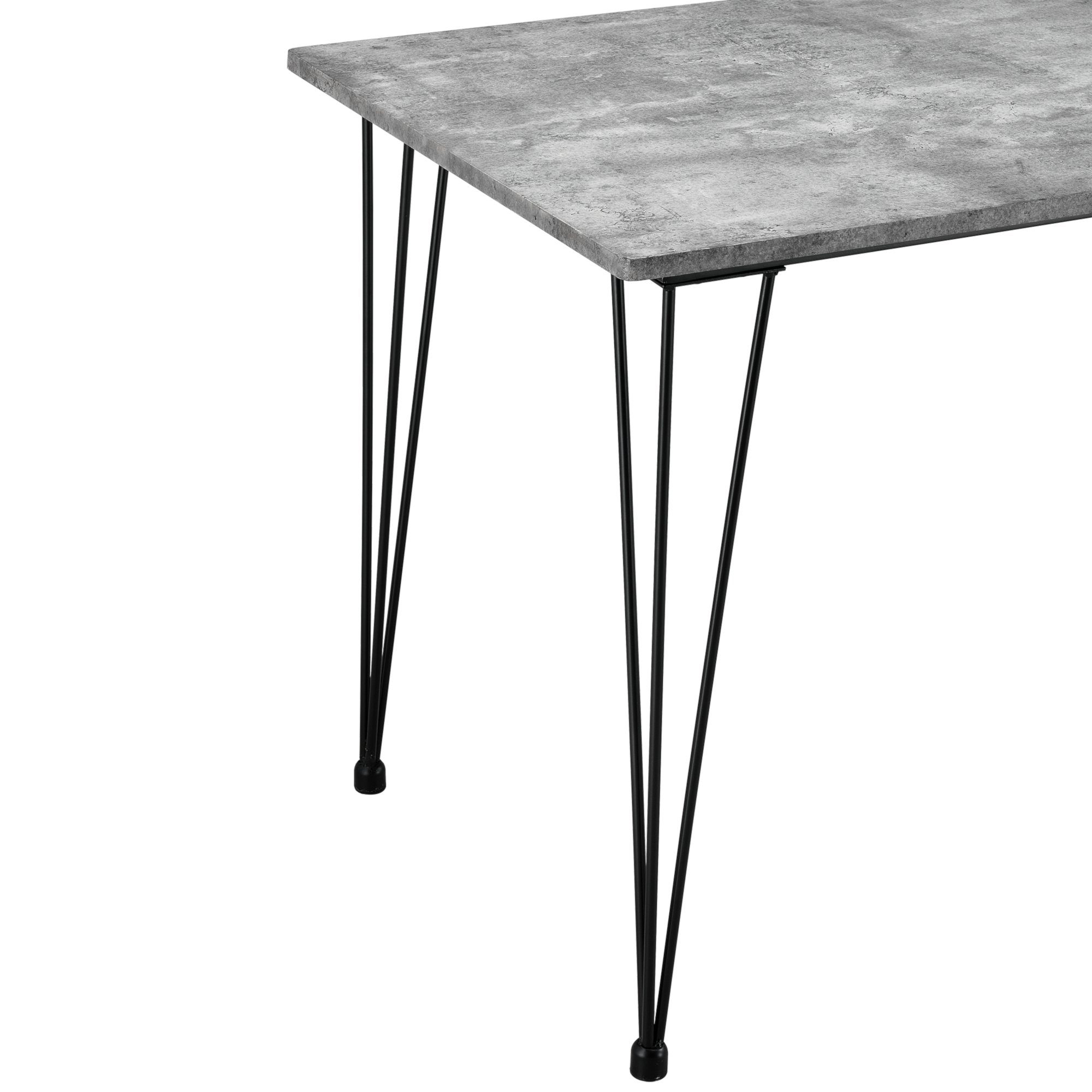 en.casa Esstisch, Kiel Tisch mit Hairpin-Legs Beton-optik