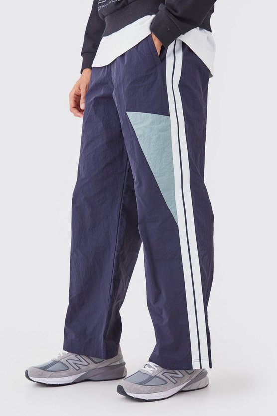 Pannelled Wide Leg Track Pants