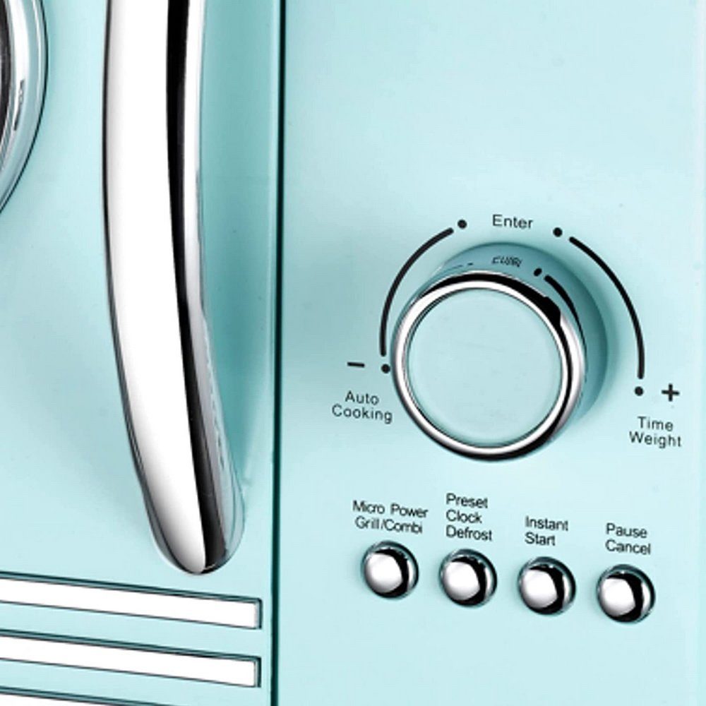 MELISSA Mikrowelle Classico Retro Design Microwelle Microwave, Mikrowelle, Grill, Kombistufe: Mikrowelle + Grill, 23,00 l, Grill, inklusive Grillrost, mit Uhr, 12 automatische Garprogramme
