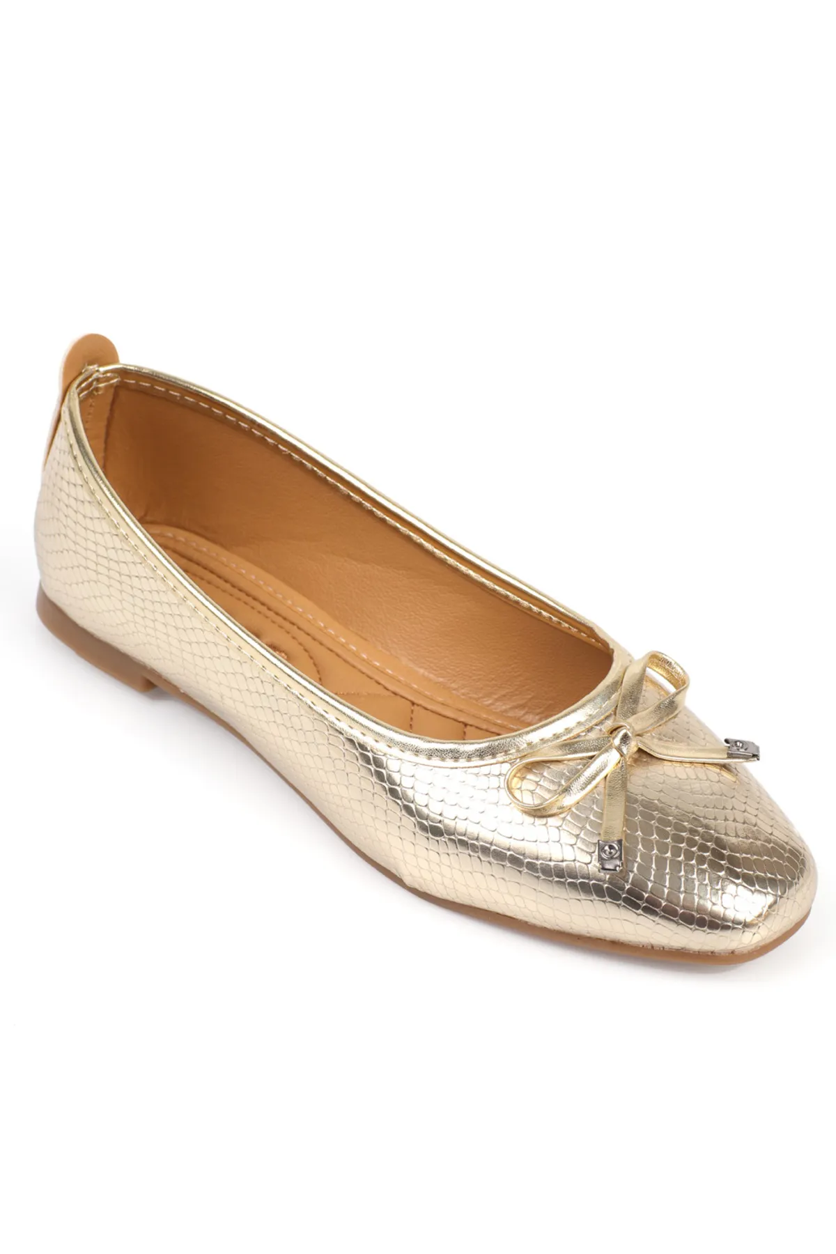 Capone Outfitters  Hana Trend Bow Gold Damen-Ballerinas