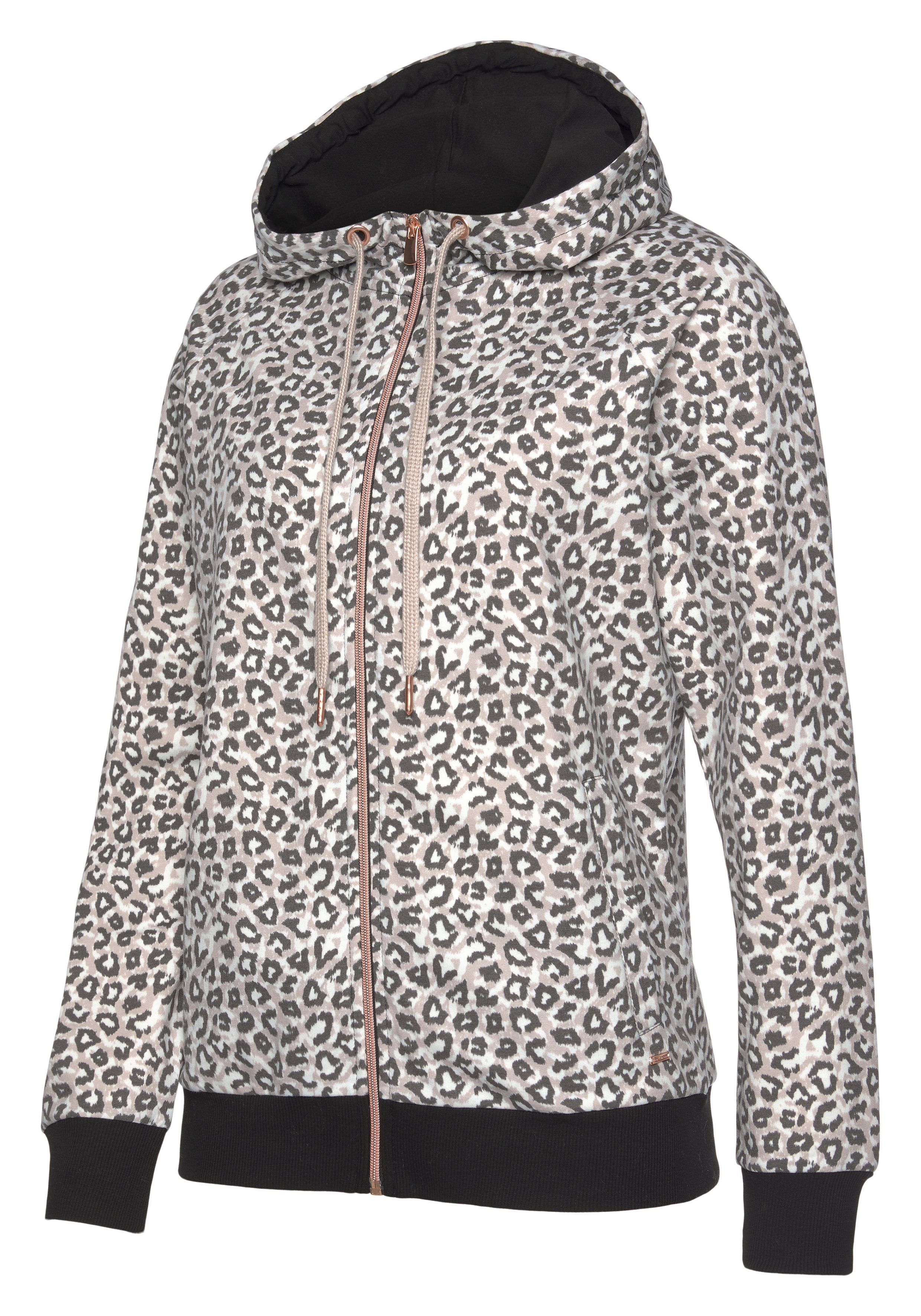 LASCANA Kapuzensweatjacke / Sweatshirtjacke mit Details in Roségold und seitlichen Taschen, Loungeanzug