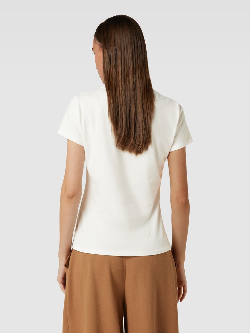 T-Shirt mit Ziersteinbesatz in weiss