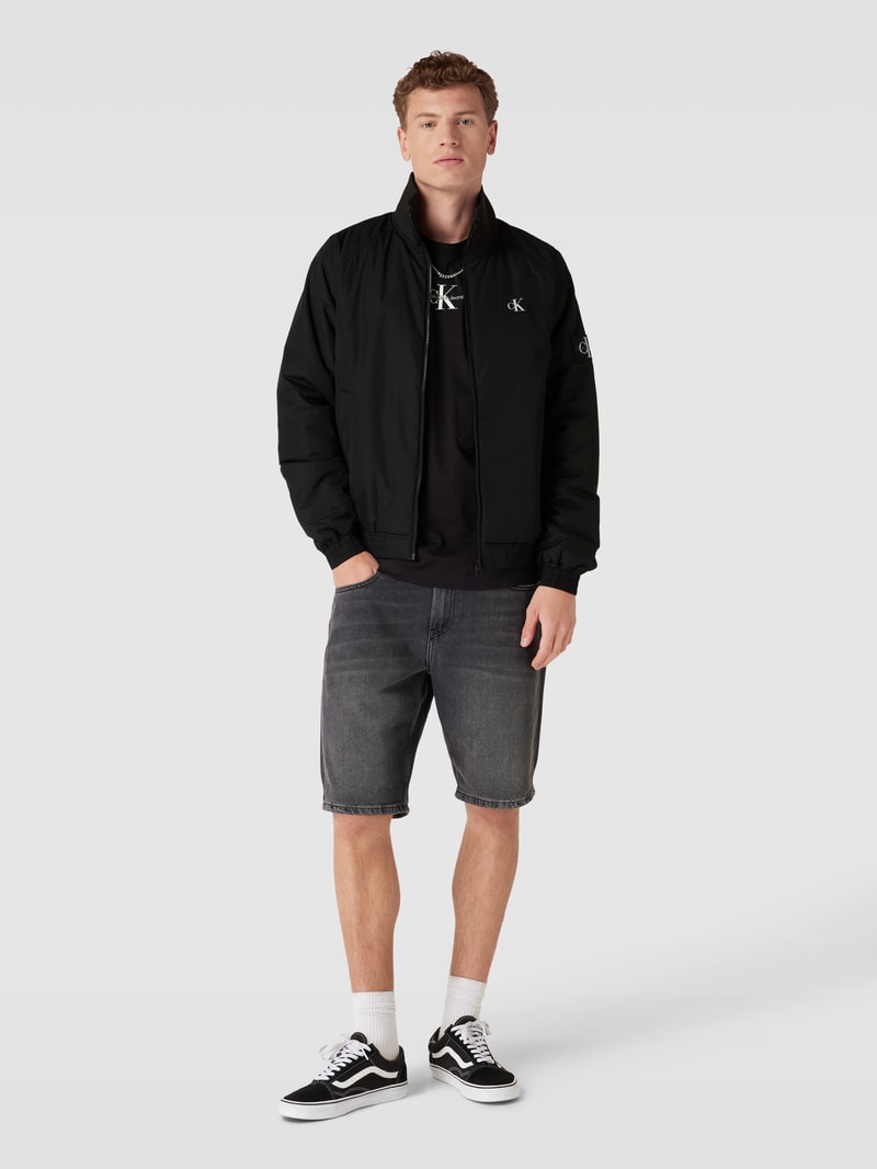 Bomberjacke mit Stehkragen Modell 'HARRINGTON' in black