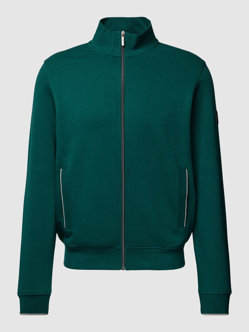 Sweatjacke mit Stehkragen in grün