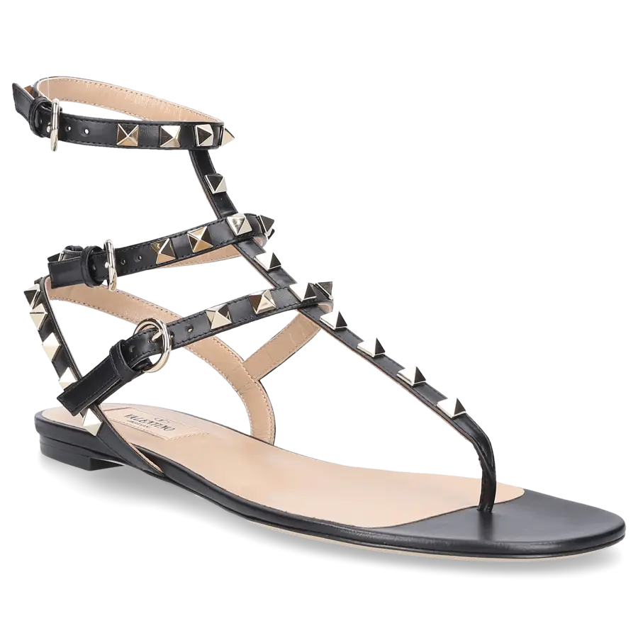 Valentino Garavani - Sandalen ROCKSTUD Kalbsleder - schwarz