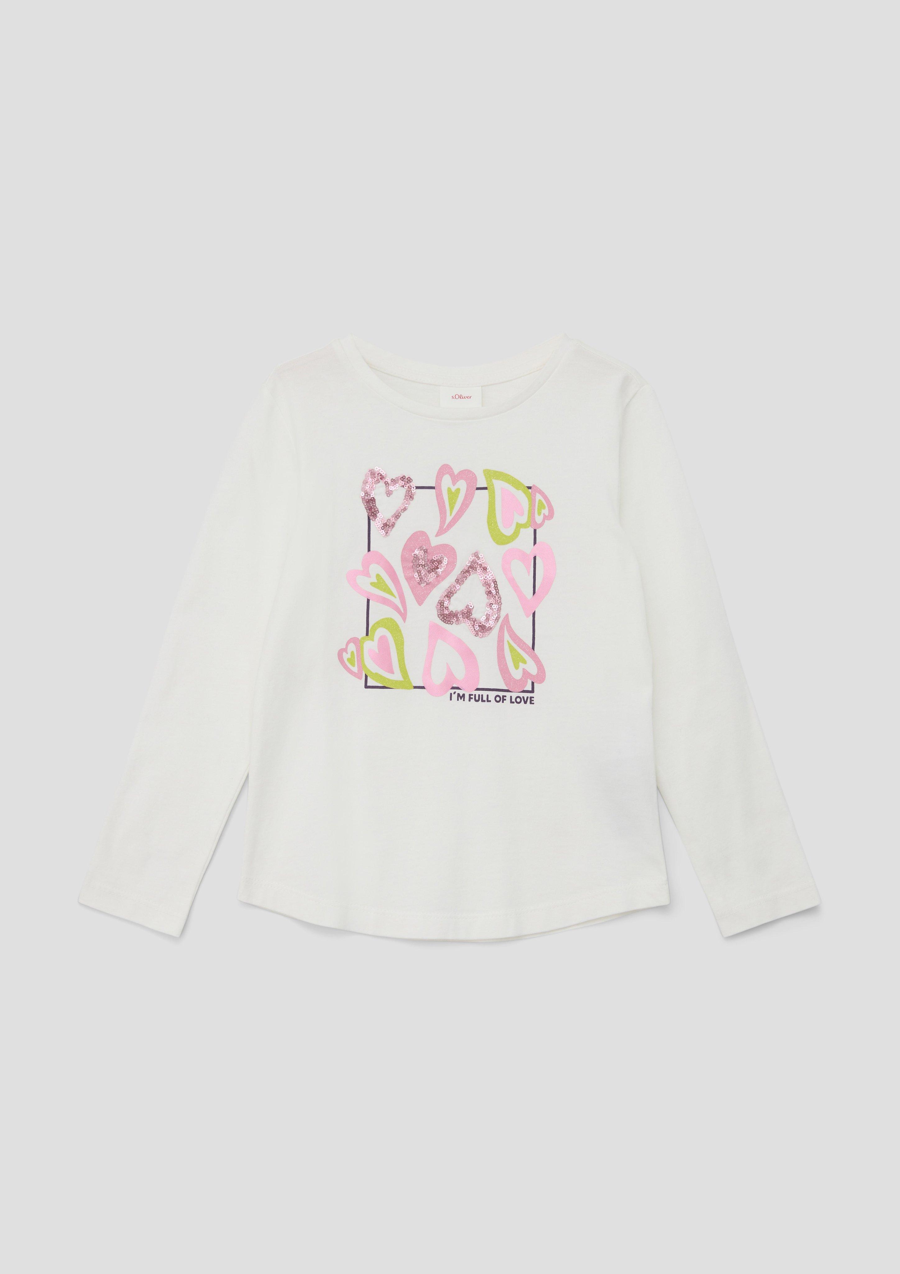 Longsleeve mit Paillettenbesatz  2133802-0210