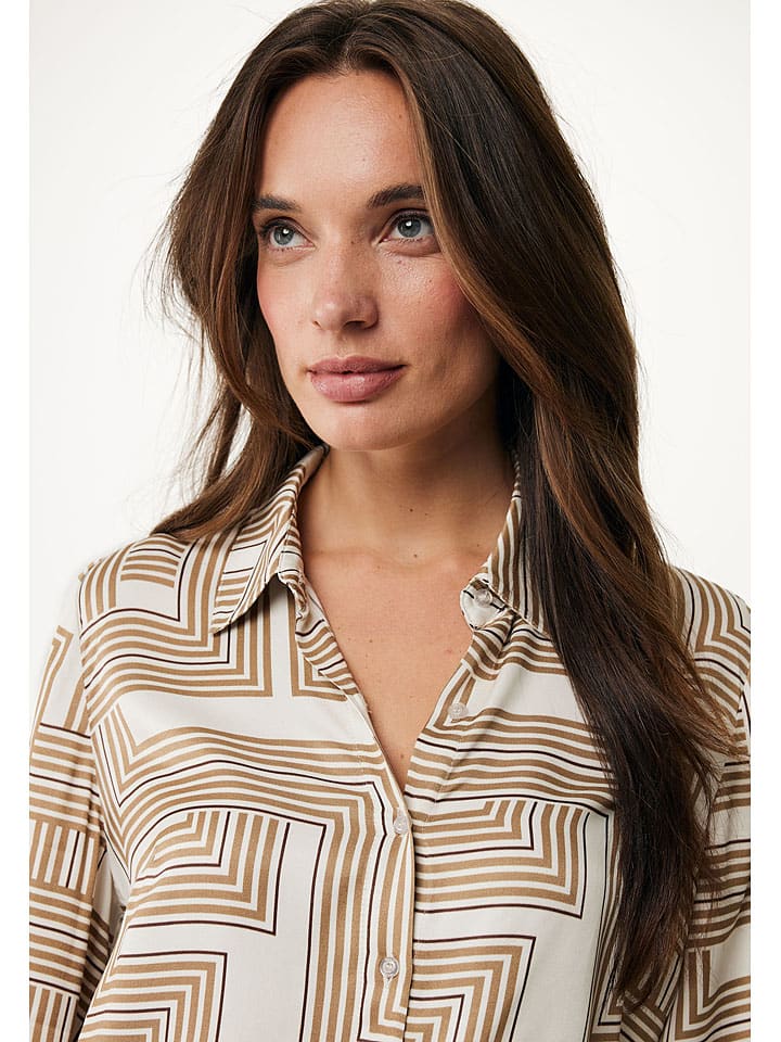 Mexx Bluse in Camel/ Creme günstig kaufen