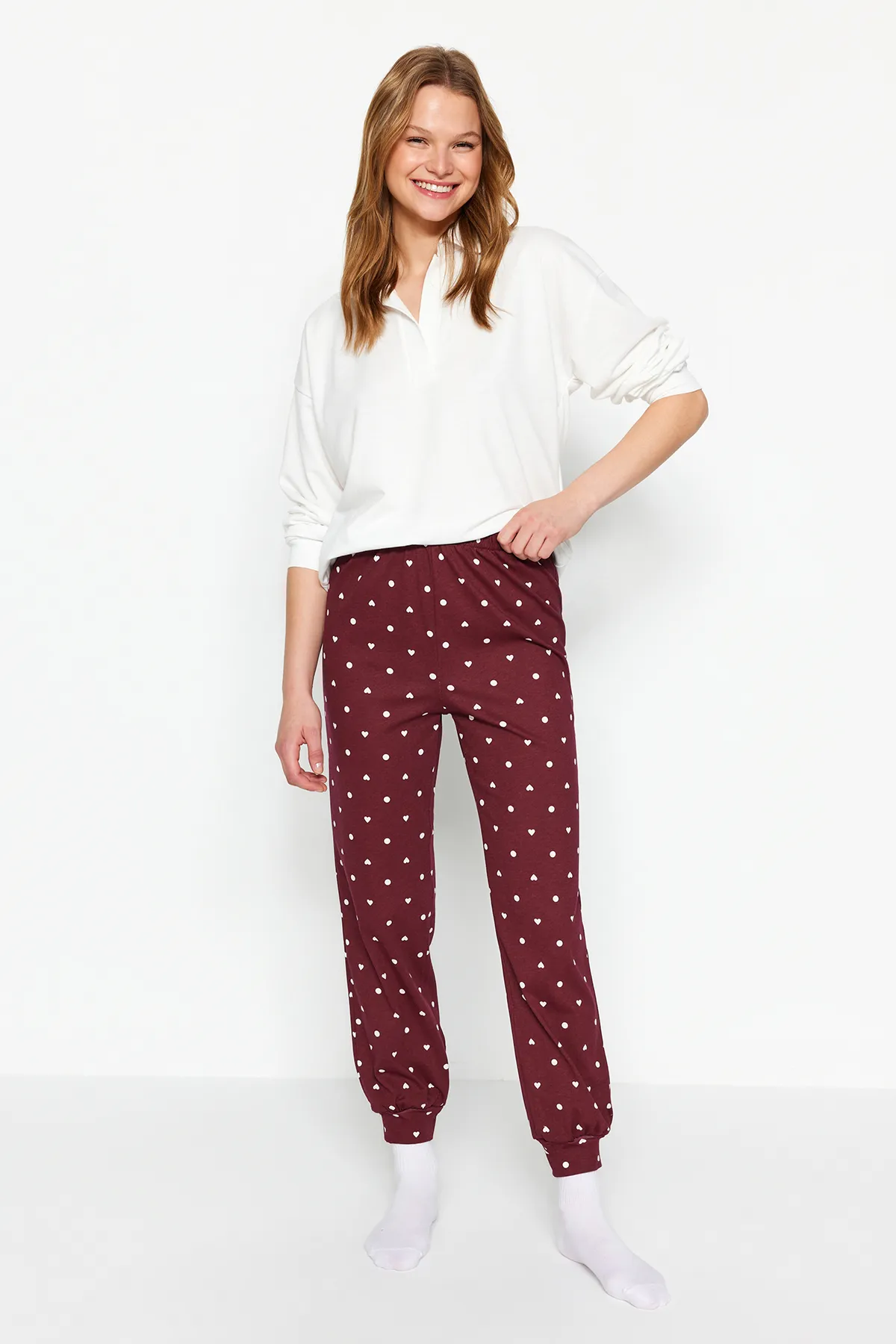 Trendyol Collection  Pyjamahose - Bordeaux - Jogger