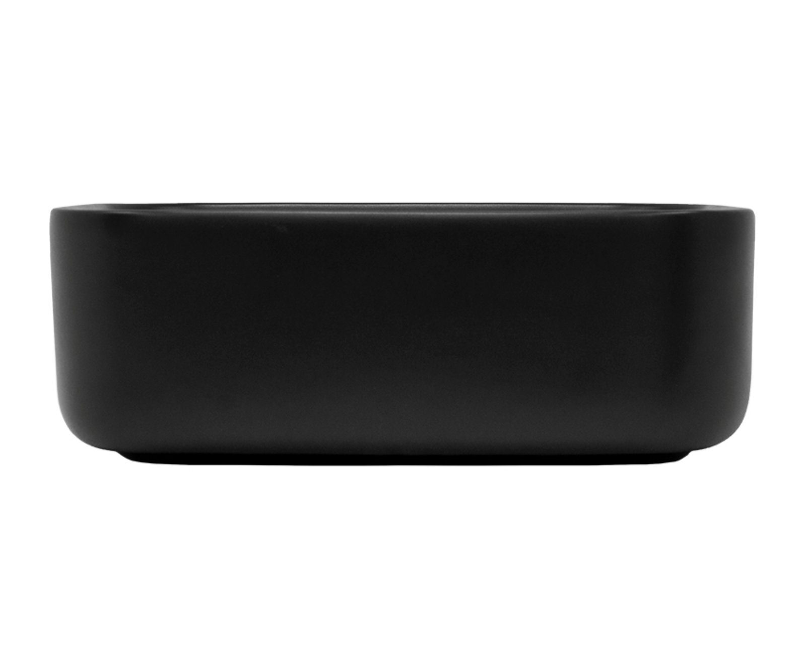 HAGO Aufsatzwaschbecken Keramik Waschbecken quadratisch abgerundet 385x385x140 schwarz matt