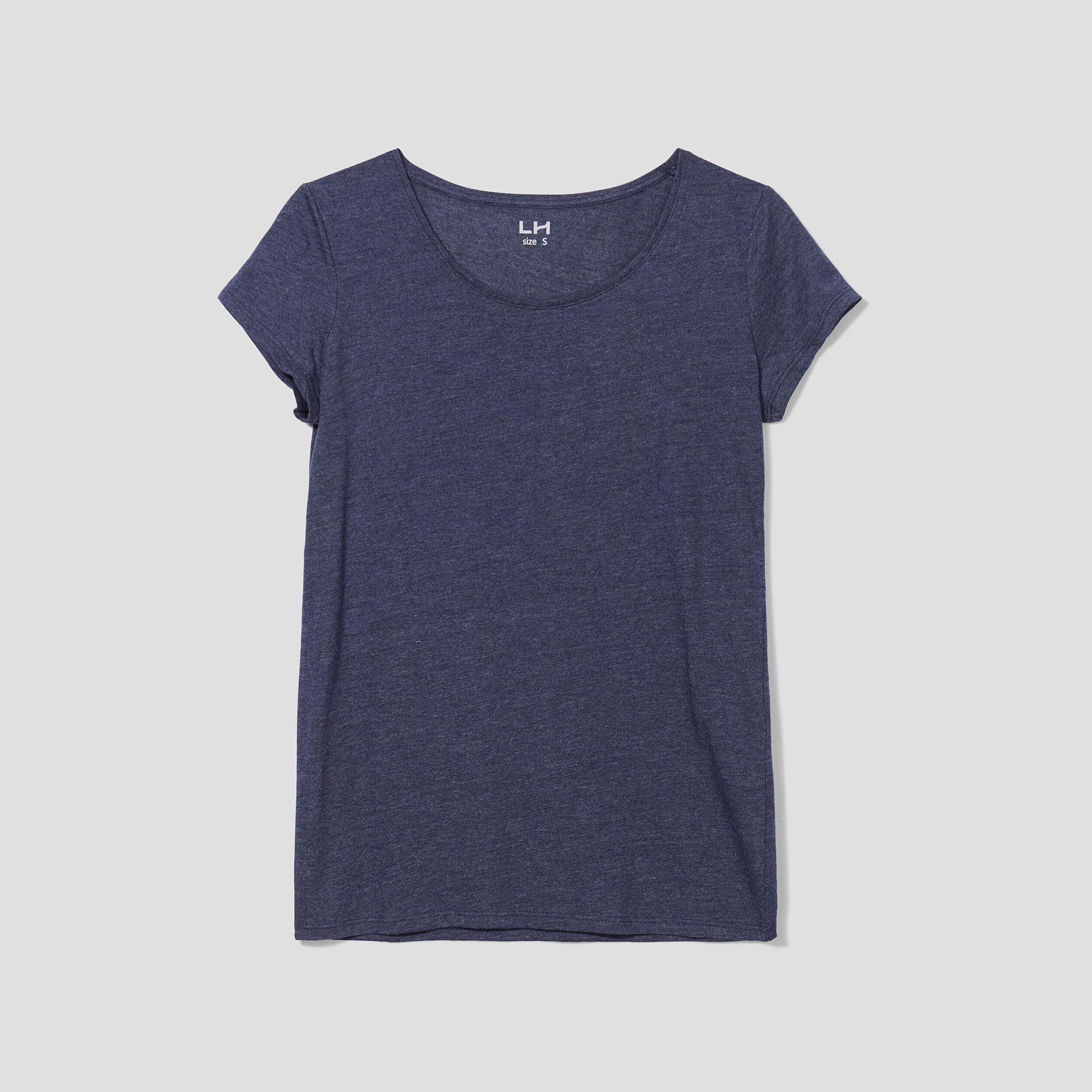 T-shirt manches courtes col rond bleu marine femme | La Halle