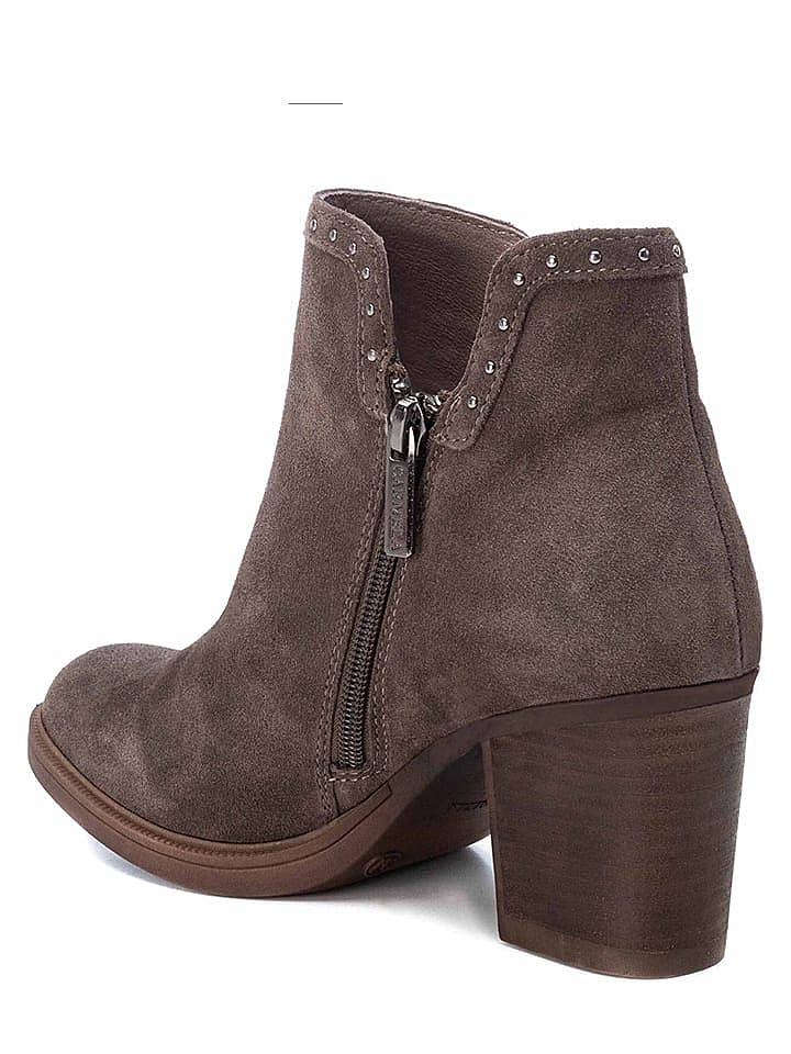CARMELA Leder-Ankle-Boots in Taupe günstig kaufen 39