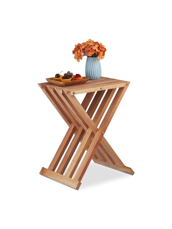 relaxdays Klapptisch in Natur - (B)34 x (H)44,5 x (T)28 cm günstig kaufen onesize
