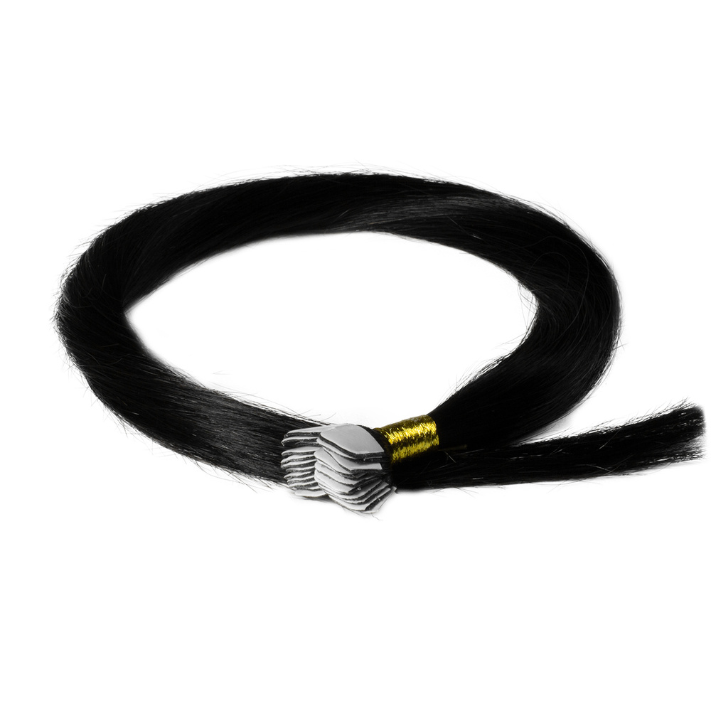 hair2heart Extensions adhesives Mini Tape Premium cheveux naturels #1 Noir extensions