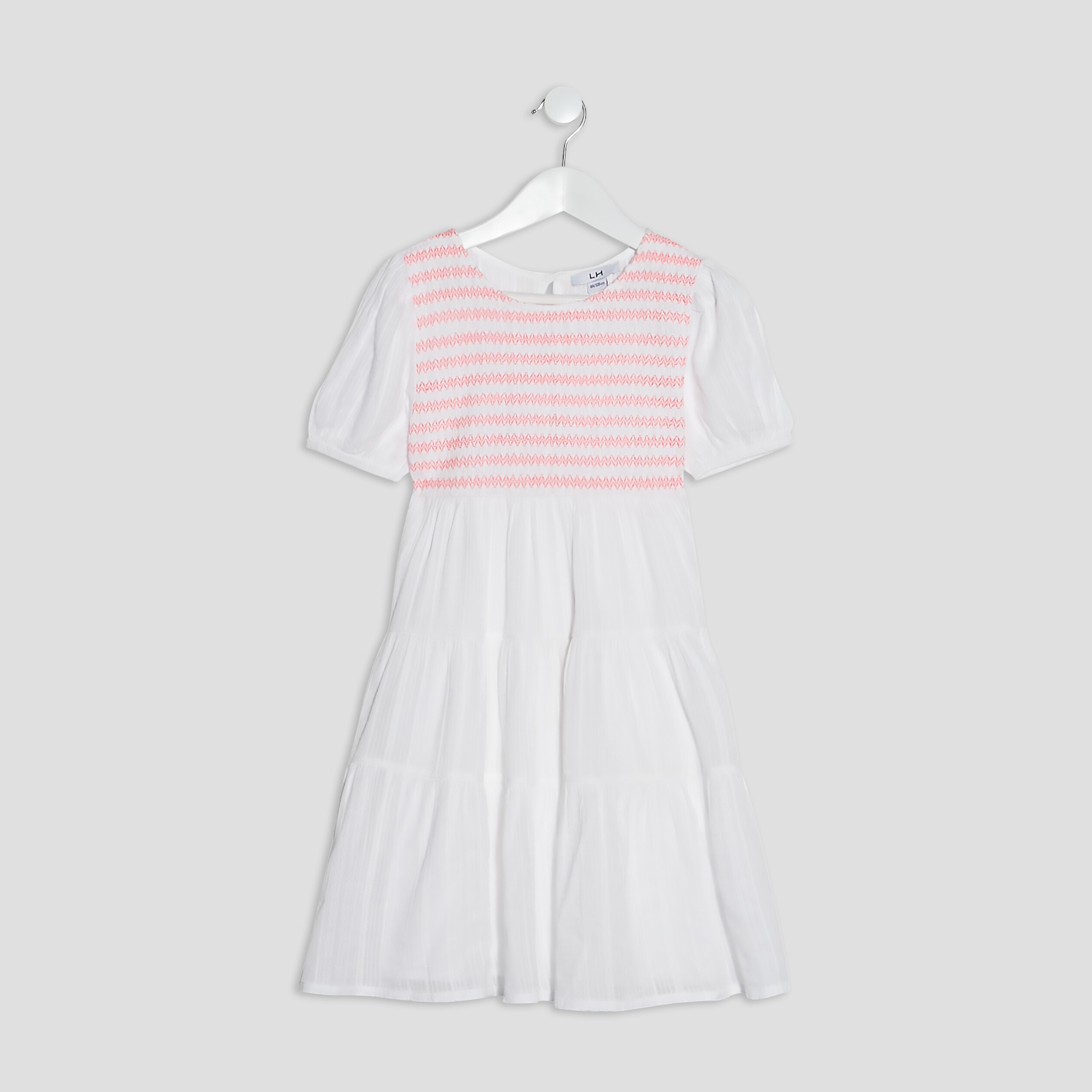 Robe évasée smockée ivoire fille | La Halle