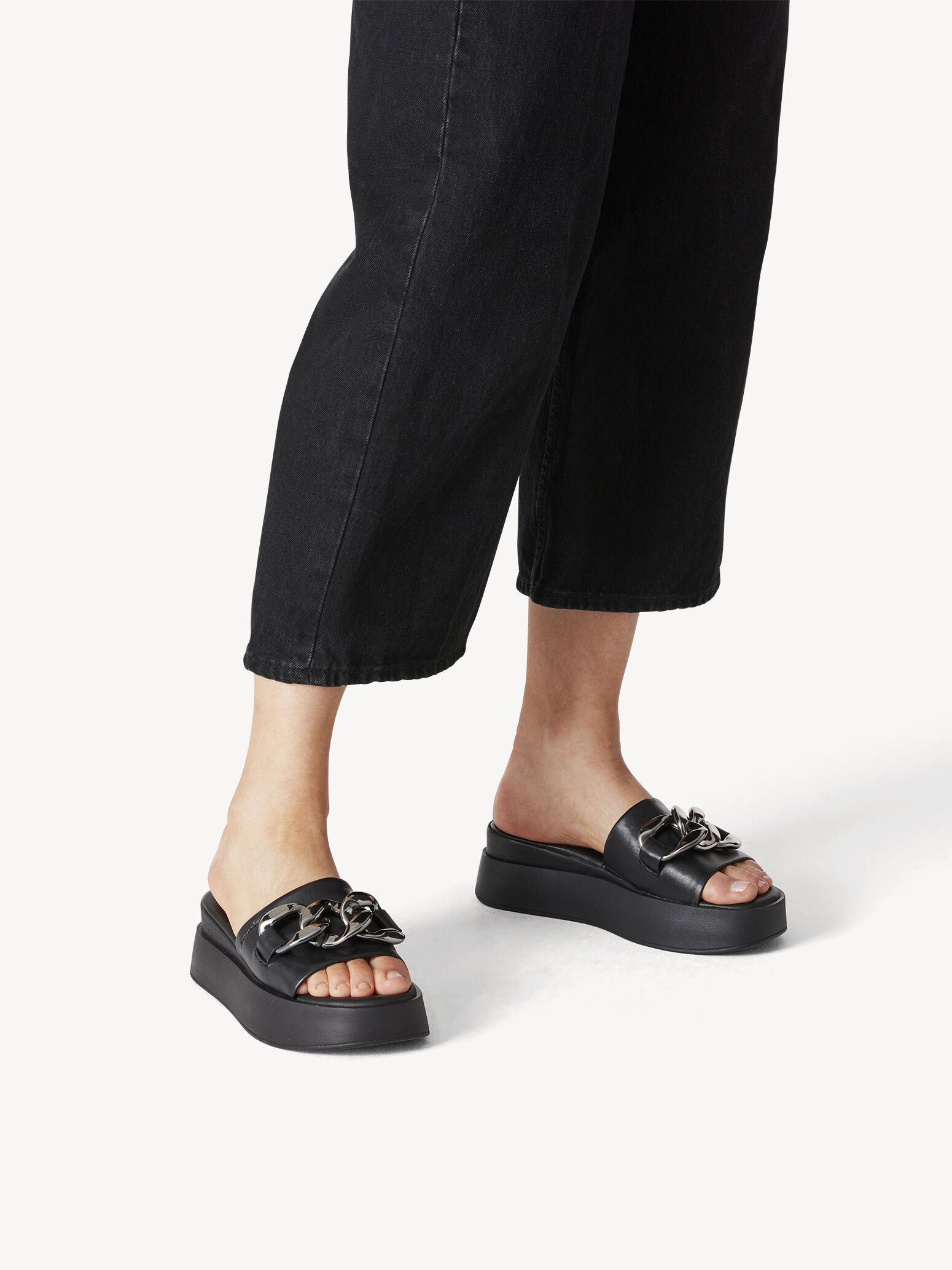 Mule en cuir - noir