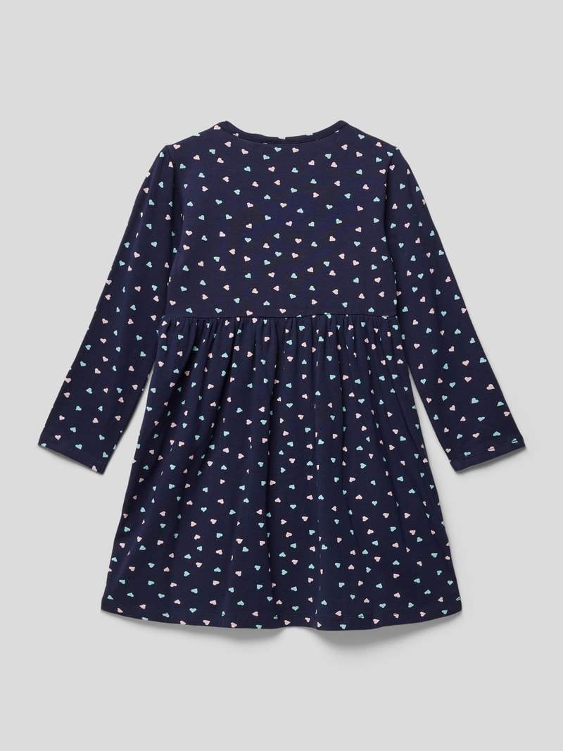 Minikleid mit Allover-Print in marineblau