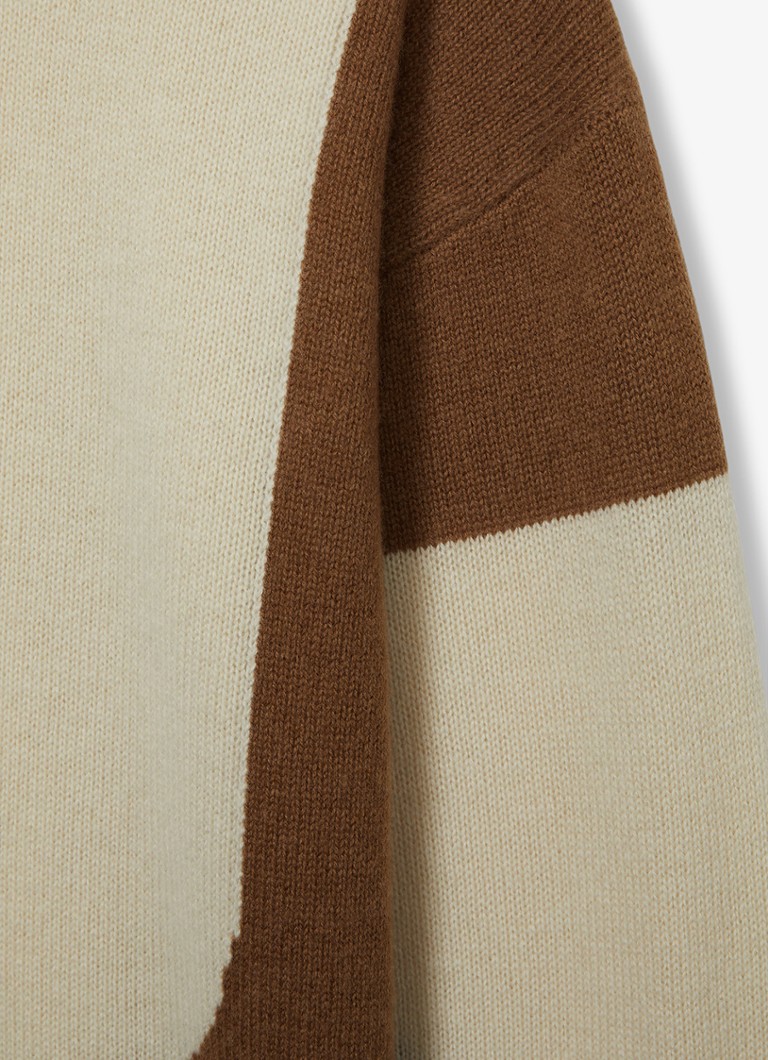Gola alta Reiss Ezra em malha fina de cashmere com blocos de cor