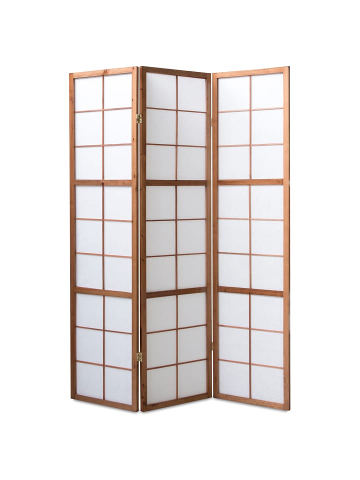 Homestyle4u 3-tlg. Paravent Shoji in Braun 132x175 cm günstig kaufen onesize