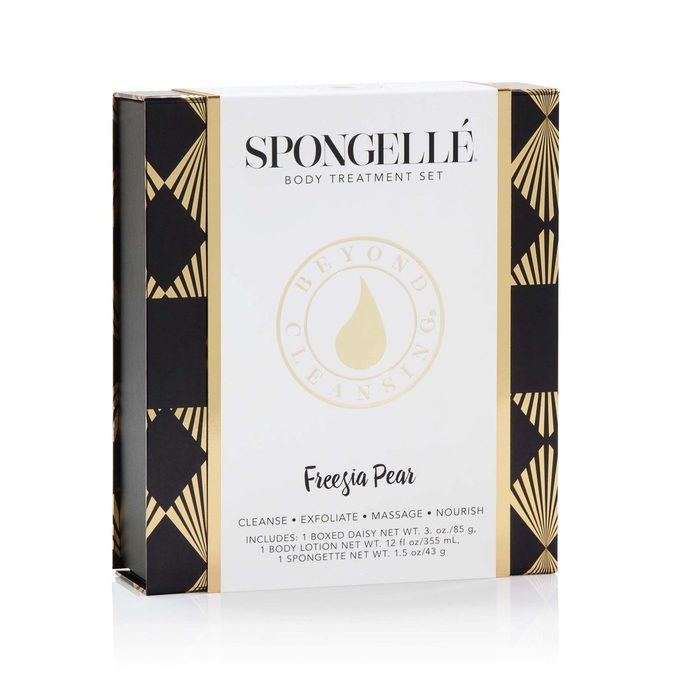 spongelle BOXED WHITE FLOWER GIFT SET - FREESIA PEAR Coffret bain