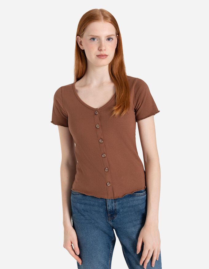 T-Shirt - Knopfverschluss