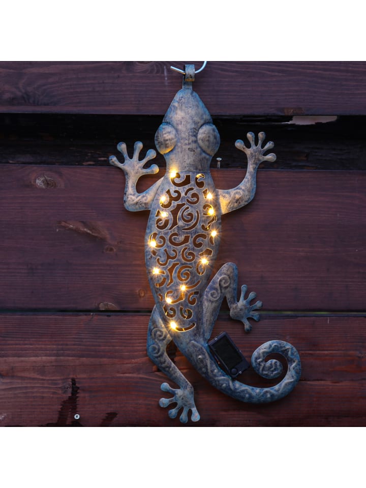 MARELIDA LED Solar Wanddekoration GECKO in bronze - H: 46cm günstig kaufen onesize