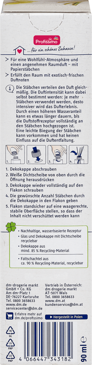 Duftstäbchen Raumduft Lemongras, 90 ml