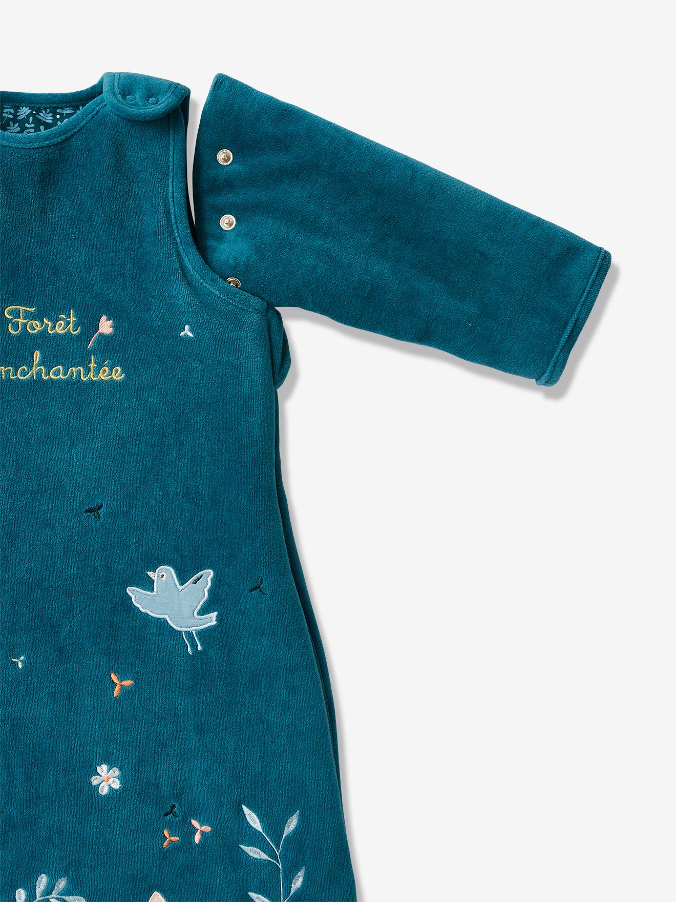 Vertbaudet Baby Winterschlafsack MÄRCHENWALD, Ärmel abnehmbar Oeko-Tex - blau