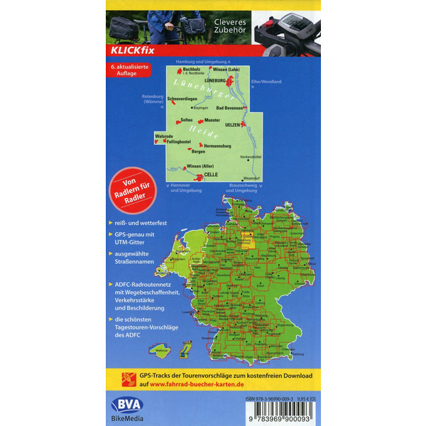 ADFC-REGIONALKARTE LÜNEBURGER HEIDE, 1:75.000 - Fahrradkarte