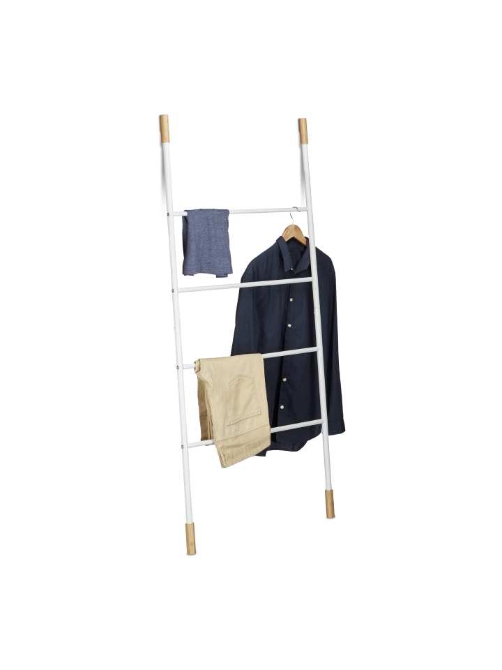 relaxdays Handtuchleiter in Weiß - (B)70 x (H)150 x (T)2,5 cm günstig kaufen onesize