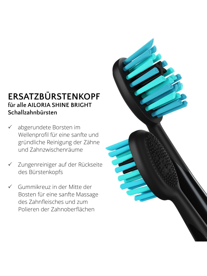 Ailoria SHINE BRIGHT Extra Clean Ersatzbürstenköpfe 12er Set in blau günstig kaufen onesize