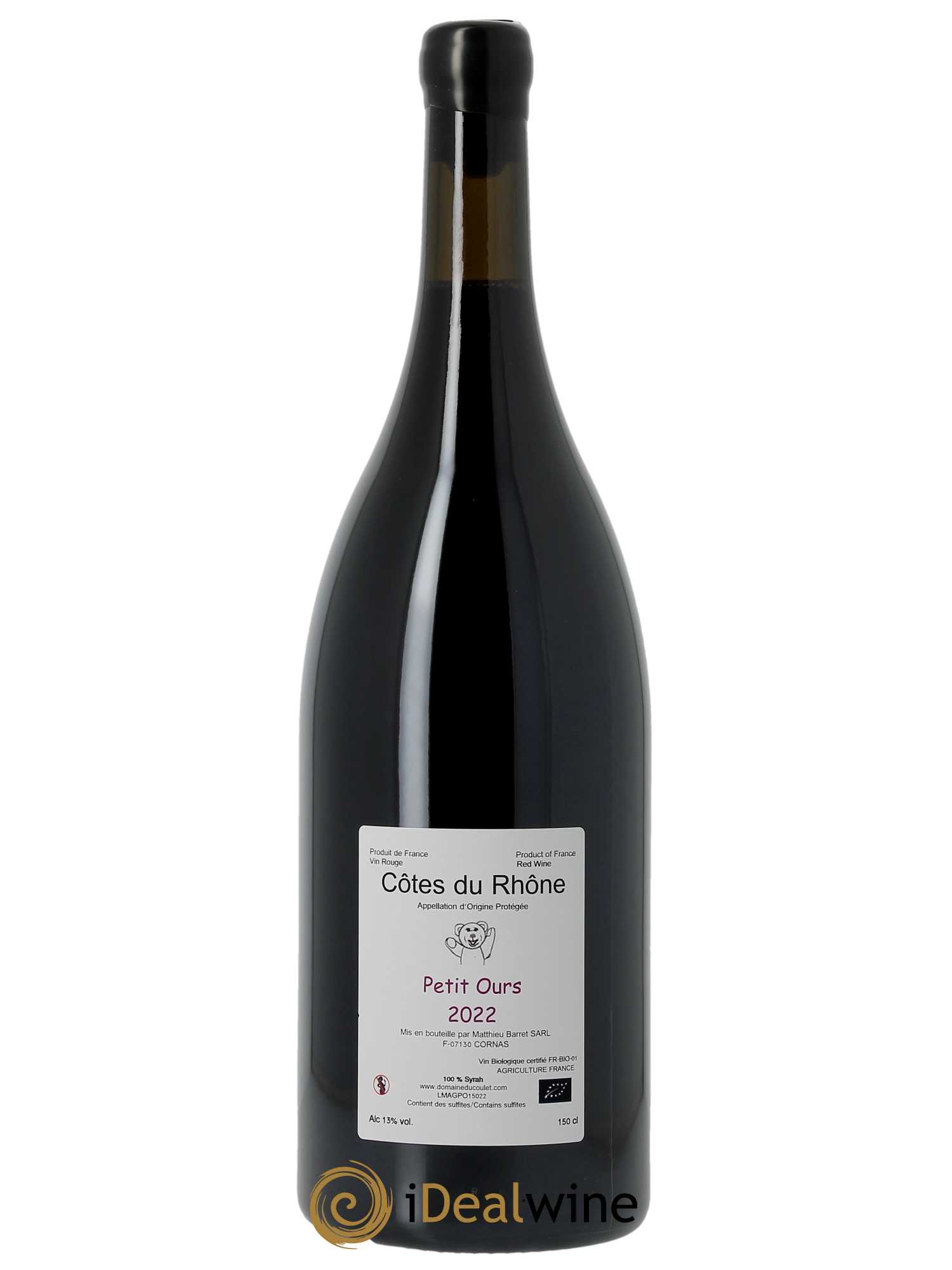 Côtes du Rhône Petit Ours Brun Coulet (Domaine du) - Matthieu Barret  2022 - Lot de 1 Magnum