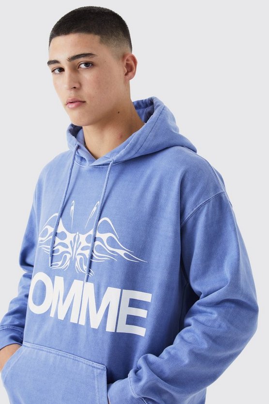 Oversize Hoodie mit Gothic Schmetterlings-Print