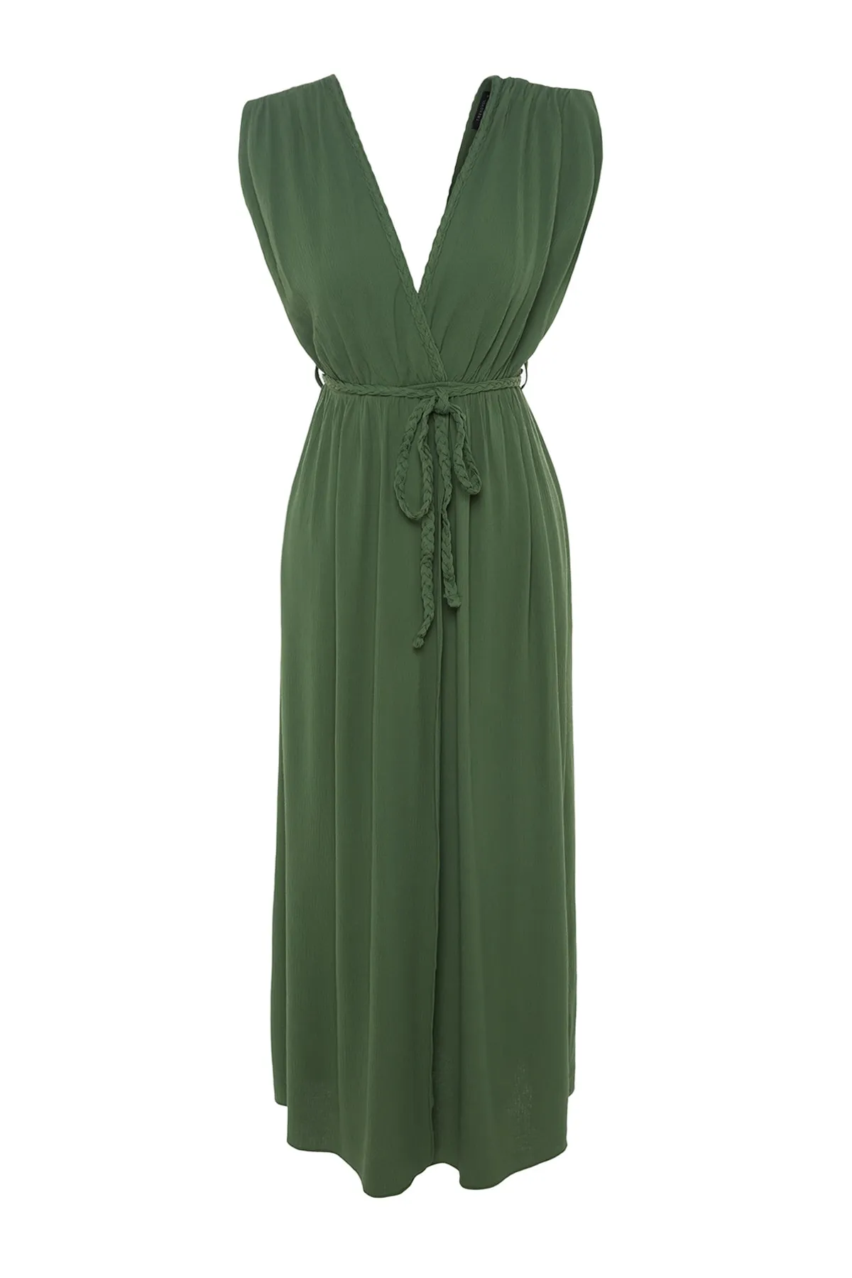 Trendyol Collection  Grünes Maxi-Strandkleid mit gewebtem Schlitz TBESS23EL00069