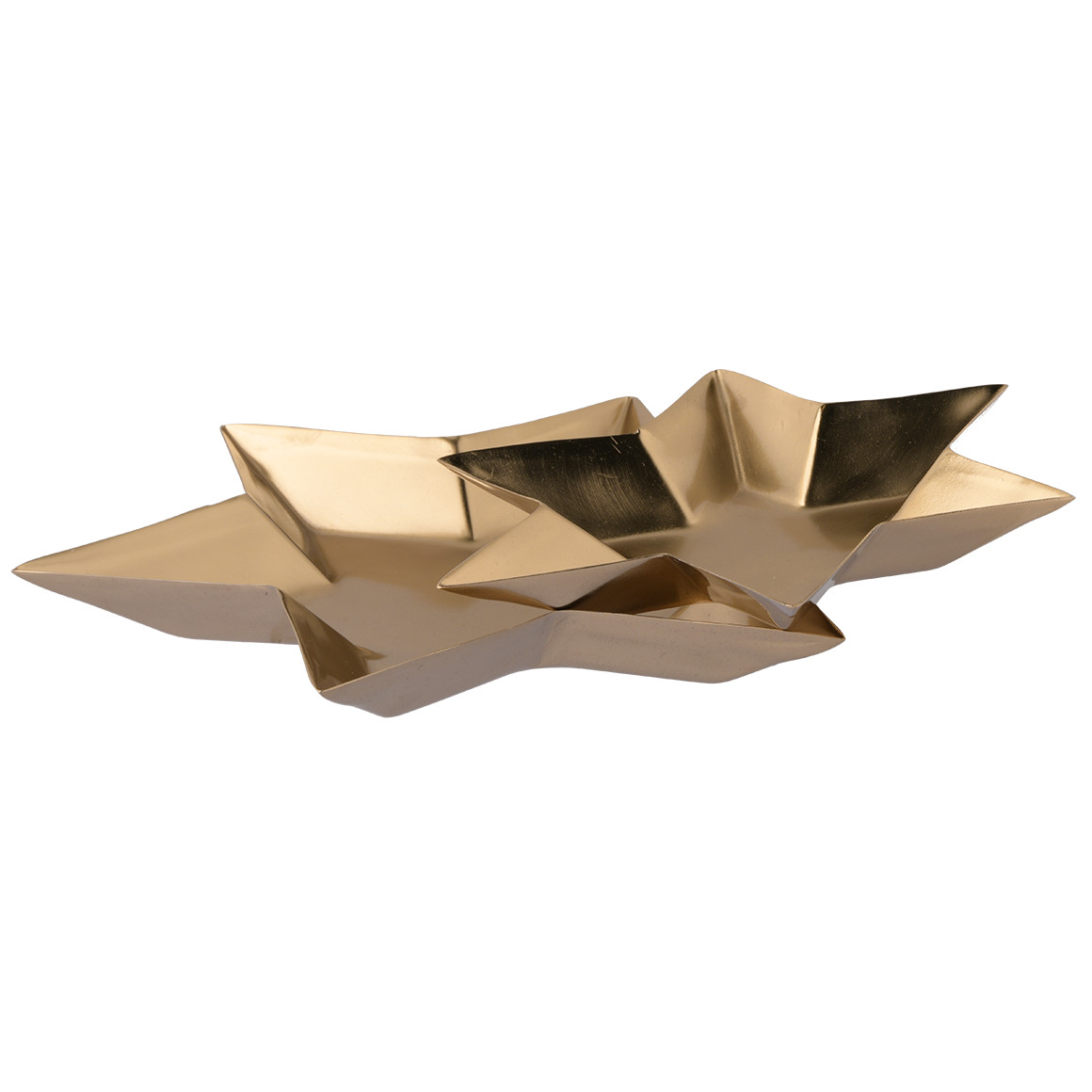 2 Deko-Sterntabletts in Gold-Optik