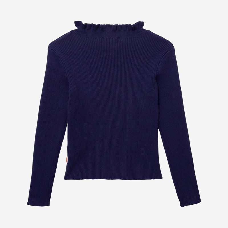 Pull fille tricot côtelé indigo bleu Catimini