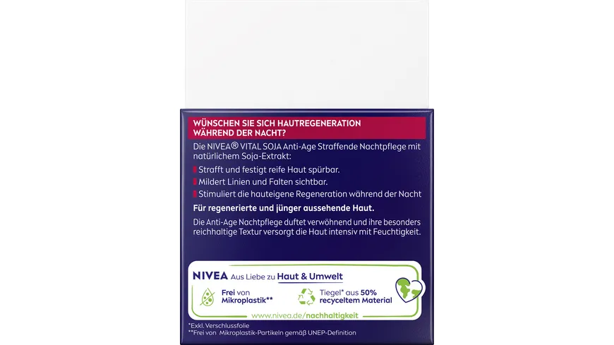 NIVEA VITAL Soja Anti-Age Straffende Nachpflege für Reife Haut 50 ml