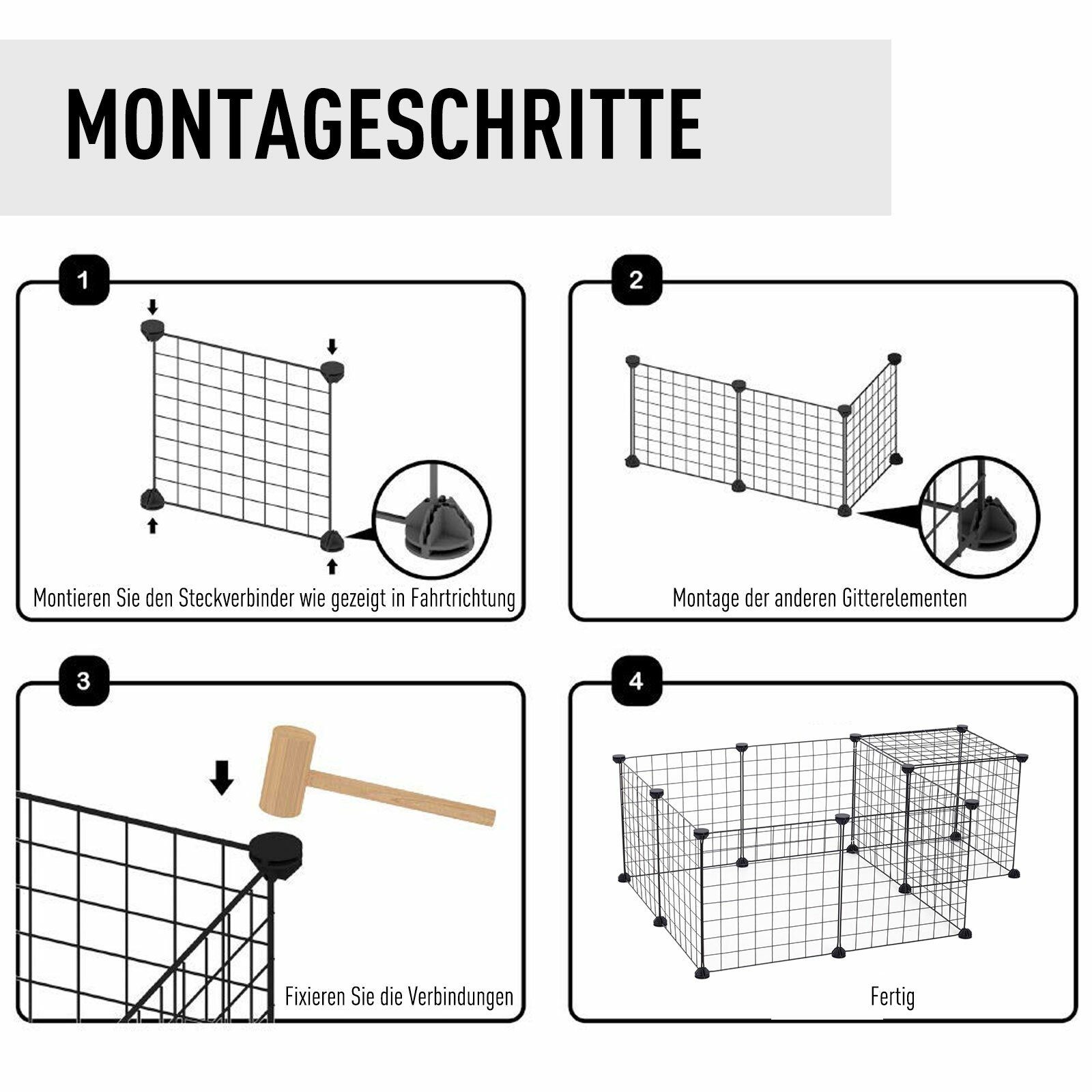 PawHut Freigehege Freigehege mit Metallgitter