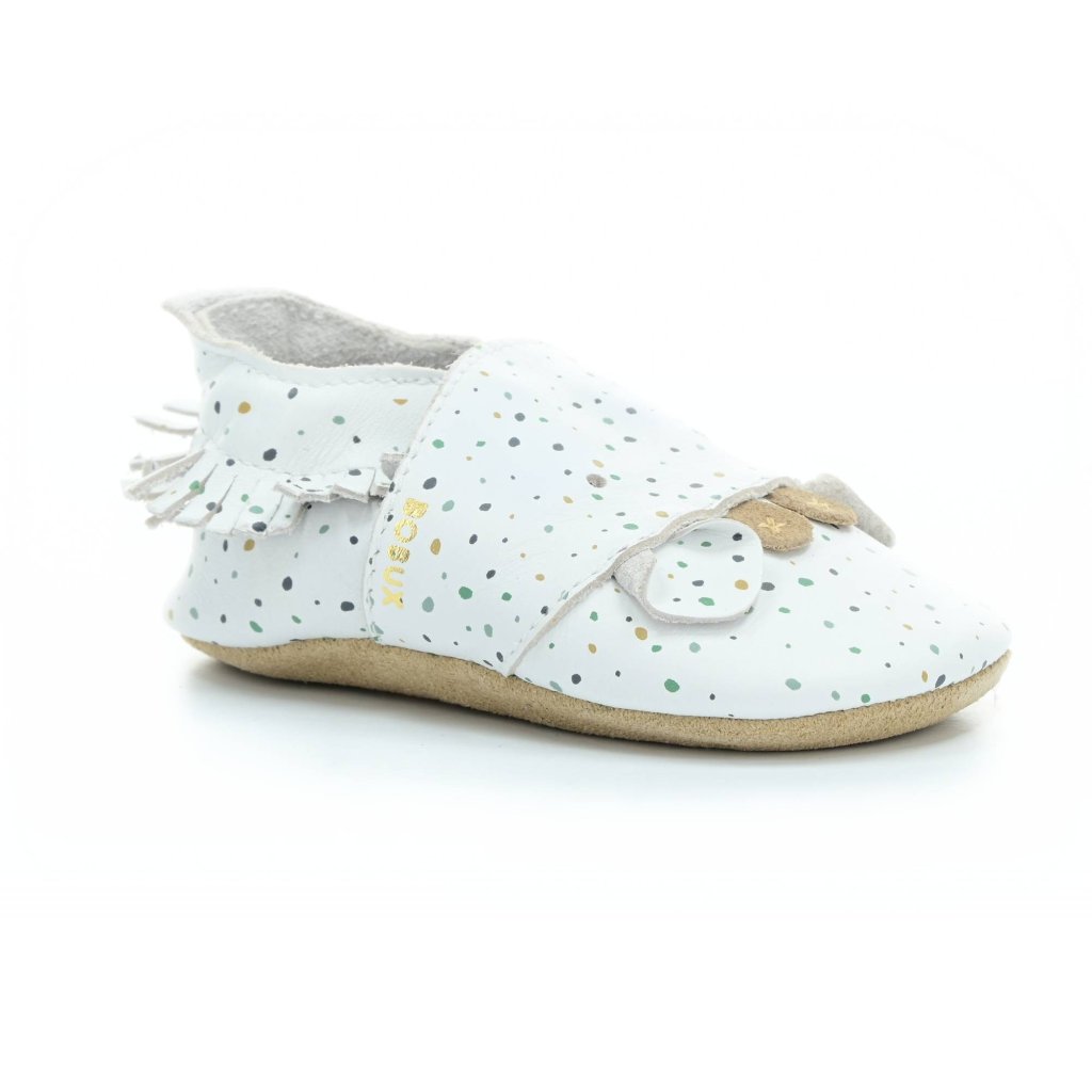 Bobux Freckles White (Soft Sole) Krabbelschuhe
