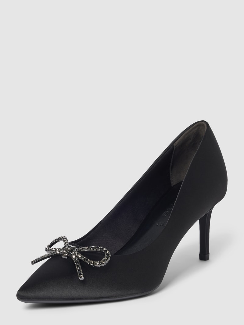 Pumps mit Zierschleife in schwarz
