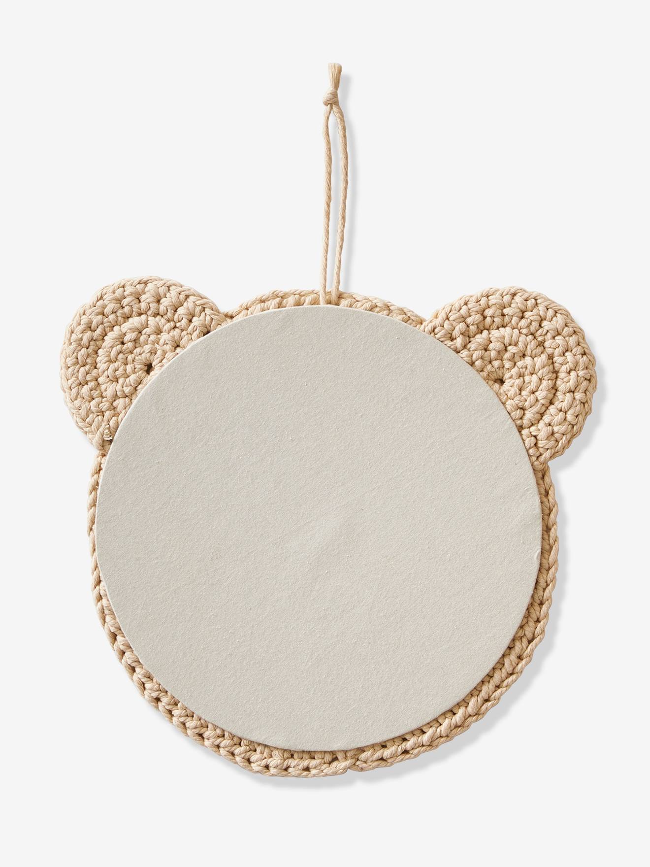 Vertbaudet Kinderzimmer Spiegel BÄR, gestrickt - beige