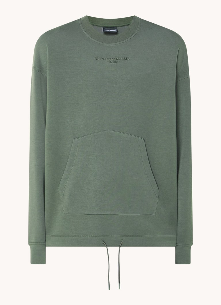 Emporio Armani Sweater with kangaroo pocket and logo