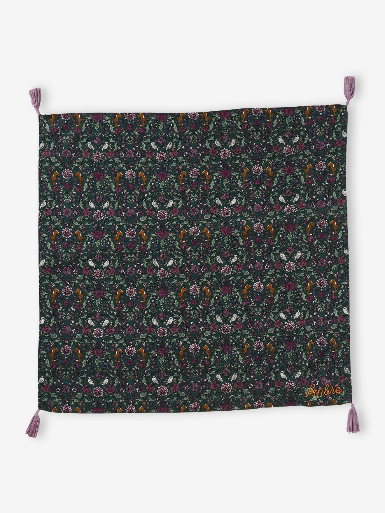 Foulard imprimé personnalisable fille vert imprimé