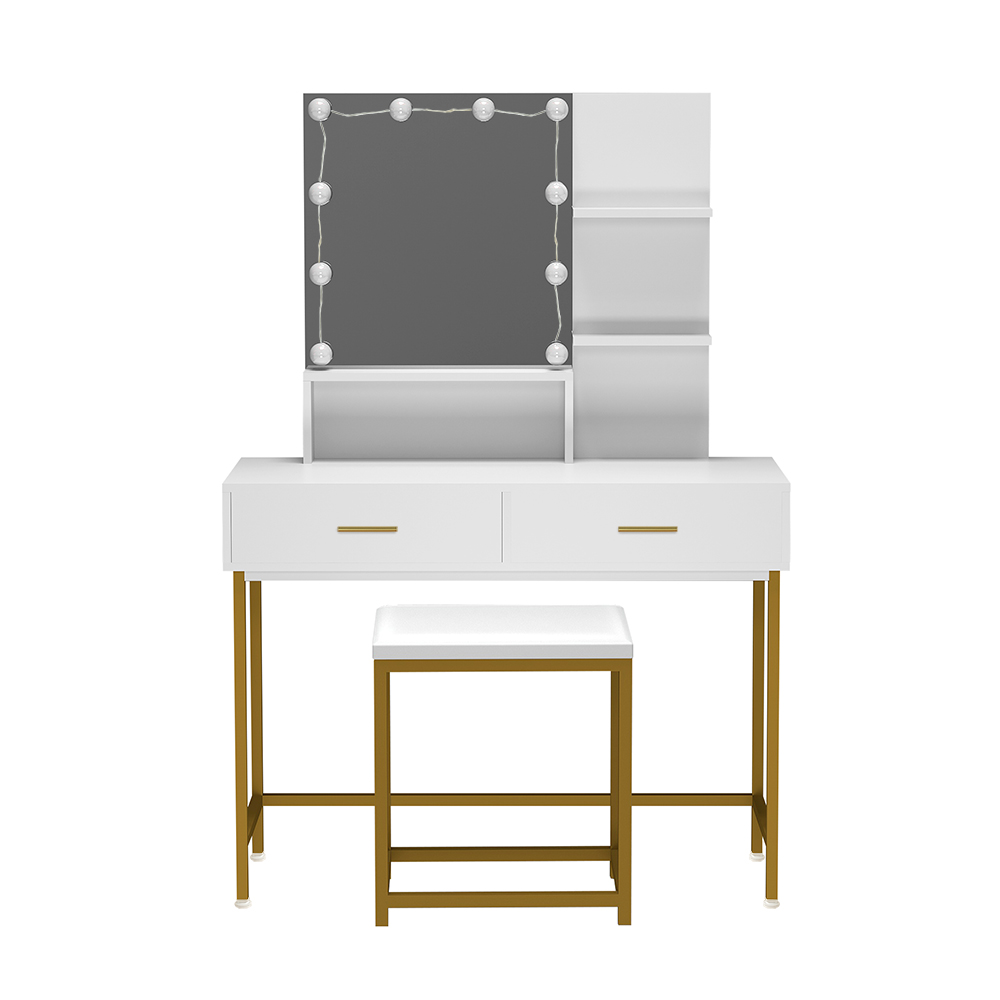 Home Deluxe Schminktisch KASIA – Weiß/Gold