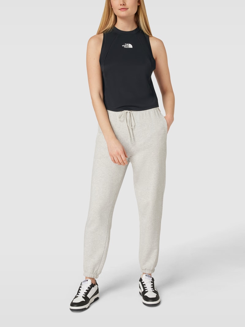 Tanktop in Two-Tone-Machart in schwarz