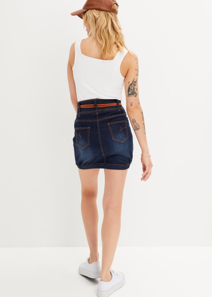 Jeansrock mit Gürtel