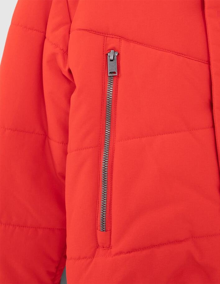 Doudoune rouge marquage ton sur ton garçon