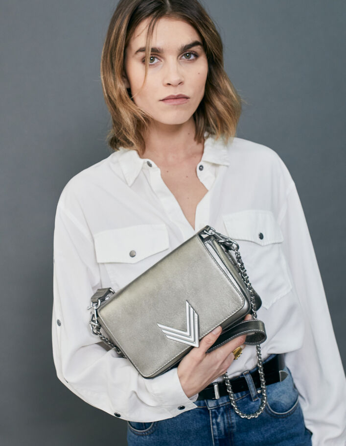Le sac 111 RIMINI en cuir Silver Femme