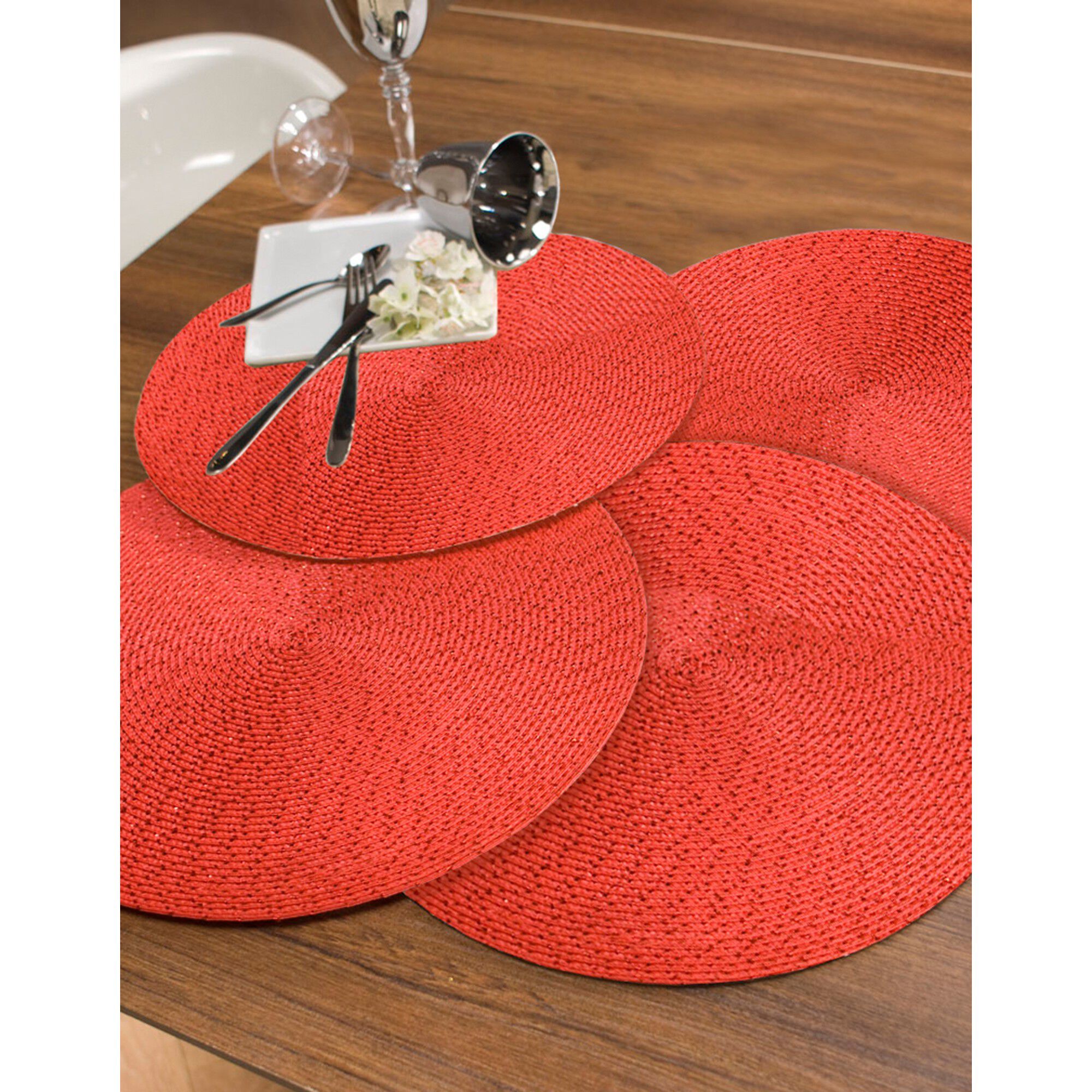 Set de table rond design métallisé